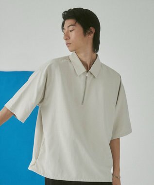 WEGO 【LUCY】アイススウェードハーフジップシャツ（S）