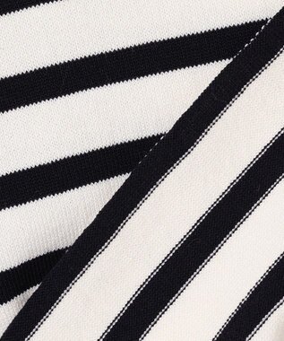 Feroux 【洗える】袖フレアボーダー ニット ホワイト系1