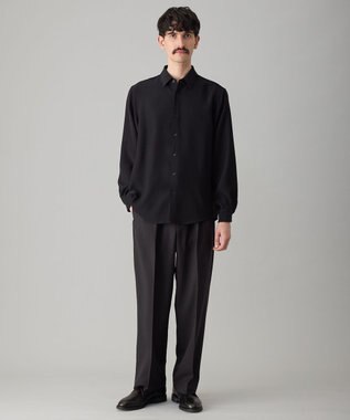 UNFILO MENS 【接触冷感/セットアップ対応】ダブルクロス シャツ ブラック