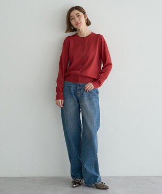 YECCA VECCA 【UVカット】クルーネックカーディガン Red