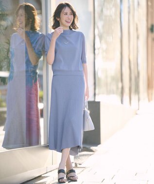 ANY SIS 【好印象企画】ニット セットアップ ライトブルー