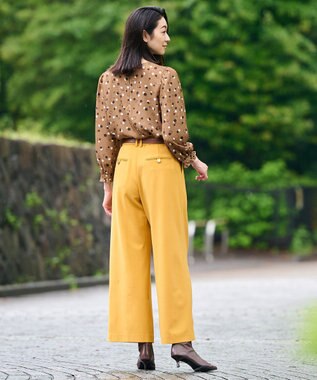 自由区 【セットアップ対応・洗える】ドットプリント ブラウス ブロンズベース