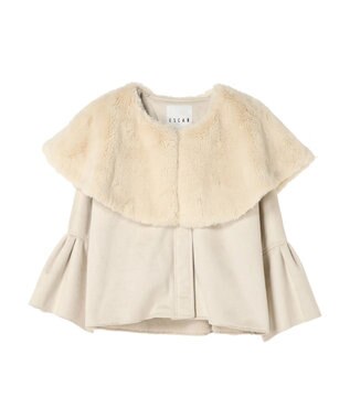 Green Parks ■ＥＳＣＡＲ　フラッフィーケープ付ショートコート Ivory