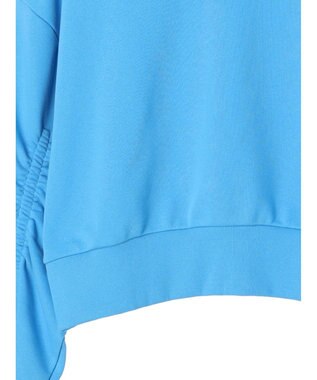 earth music&ecology クルーネック袖シャーリングスウェット Light Blue