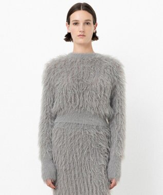 NAVE 【ReNAVE・洗える】メルティーシャギーニット プルオーバー ライトグレー系