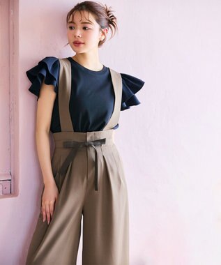 Feroux フリル袖  Tシャツ ブラック系