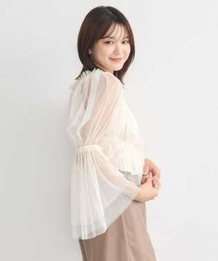 earth music&ecology チュールブラウス Ivory