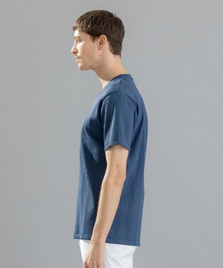 JOSEPH HOMME テックリブジャージー　Vネック半袖カットソー ダルブルー系