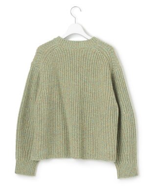 23区 L ウールバルキーカラーミックス ニット グリーン系