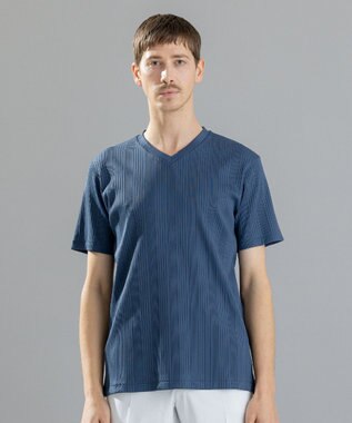 JOSEPH HOMME テックリブジャージー　Vネック半袖カットソー ダルブルー系