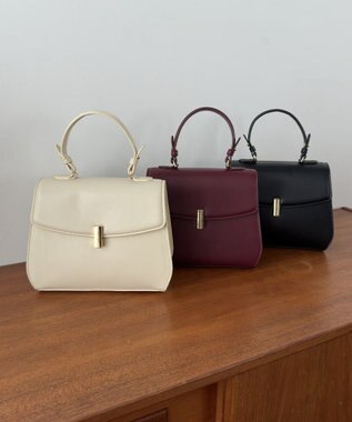 組曲 【加藤ローサさん着用】トップハンドル ハンドバッグ アイボリー系