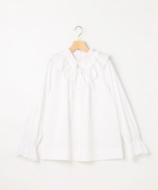 組曲 S 【先行予約・2WAY】エアリーシャーティングフリル襟 ブラウス