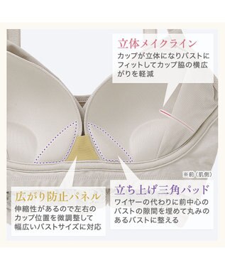 BRADELIS New York 【BRADELIS NewYork peace】綿混ストレッチハイブリッドハートカップブラ25 ブラデリス 吸汗 速乾機能 補正 ブラジャー グレージュ