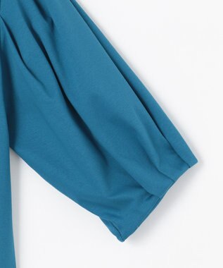 ANY 【WEB限定・接触冷感】シルケットスムース ギャザーパフスリーブトップス ブルー