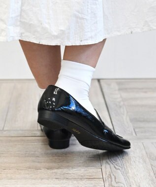 Pointer 日本製 本革シンプルローファー ブラック(シワエナメル)