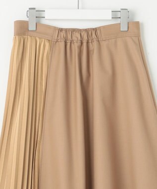 Feroux 【洗える】プリーツコンビ スカート ベージュ系