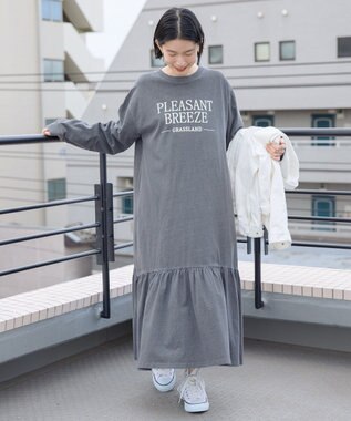 AMERICAN HOLIC ロゴティアードカットワンピース Charcoal Gray