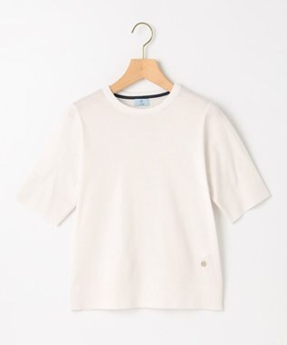 組曲 L 【WEB限定】セーターマシーン 半袖ニットTシャツ アイボリー系