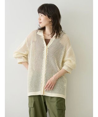 AMERICAN HOLIC 透かし編みニットカーディガン Ivory