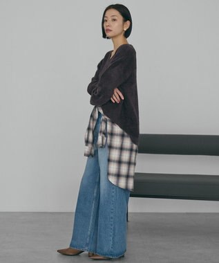 AMERICAN HOLIC Ｖネックフェアリーニットプルオーバー Brown