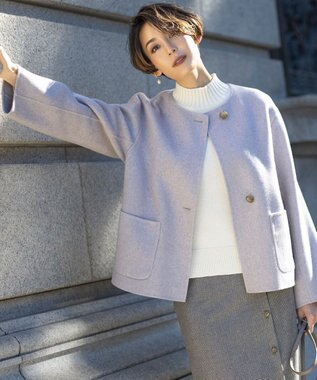 J.PRESS LADIES ドビー チェック スカート ベージュ系3