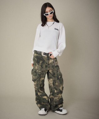 WEGO 【ユニセックス着用ITEM】ワッフルロゴT（長袖） ホワイト