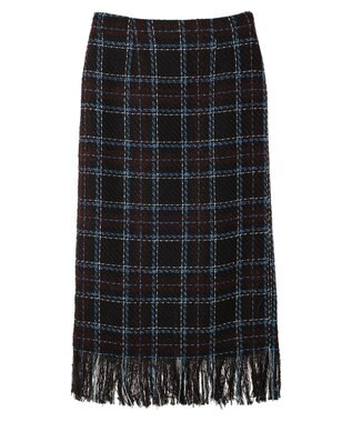 Green Parks ・ＳＵＧＡＲ　ＳＰＯＯＮ　チェックフリンジスカート Black