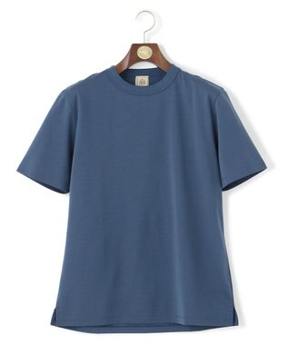 J.PRESS MEN シルクのような光沢感の上品Tシャツ【UVカット / 接触冷感 / 吸水速乾】【J.PRESS PREMIUM JERSEY】ポンチクルーネック Tシャツ ブルー系