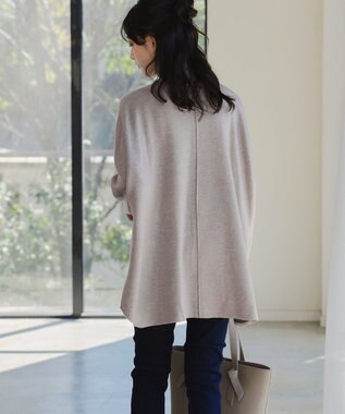 Tiaclasse 【洗える】リバーシブルWフェイスポンチョ風ニット ベージュ
