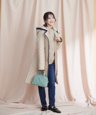 Tiaclasse 【洗える】モックネックジャガードニットプルオーバー アイボリー