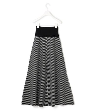 ICB ミルドウール ストライプ柄ニットスカート ブラック系1