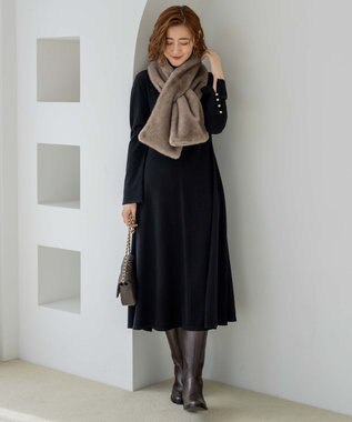 23区 ガラスフープピアス ダークブラウン系