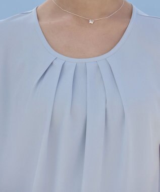 Tiaclasse 【洗える】フレアフレンチチュニックブラウス サックス