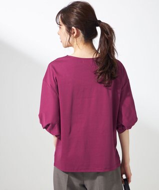 ANY SIS シルケットスムースツイストスリーブ カットソー プラム