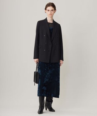 ICB L 【洗える】 マットトリコットチュール シアーカットソー ブラック系