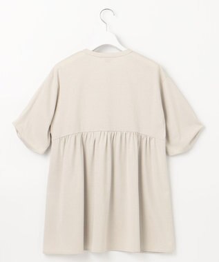 J.PRESS LADIES 【洗える】プレーティング キーネック カットソー ライトグレー系