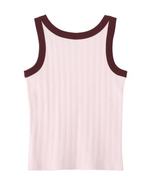 AMERICAN HOLIC ランダムリブ配色タンクトップ Light Pink