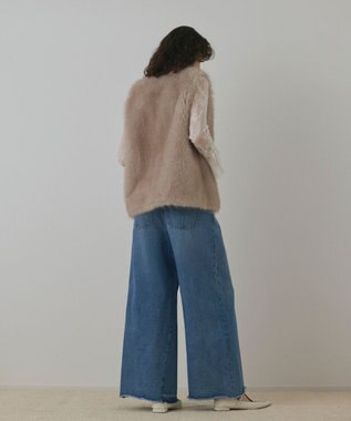 GRACE CONTINENTAL フェイクフォックスファ－ベスト ベージュ