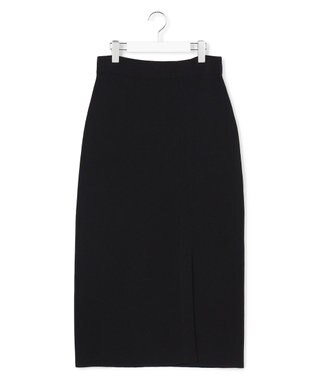 ICB L 【先行予約】コットンポリエステルスムース ニットスカート ブラック