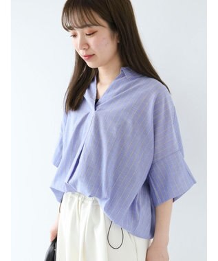 Green Parks 綿麻混スキッパーシャツ