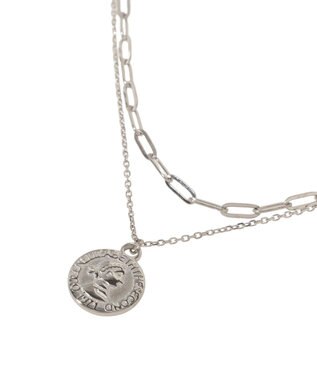 earth music&ecology 【ステンレス】2SETコインネックレス Silver