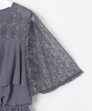 ANY SIS S 【Lily Calin】ラッフルディテール ドレス スモーキーブルー