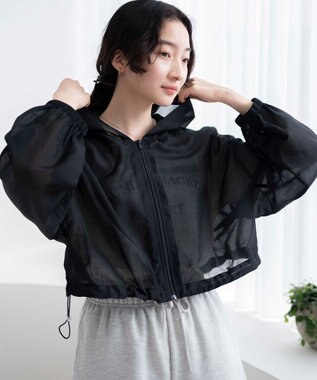 WEGO シアードロストショートパーカー ブラック