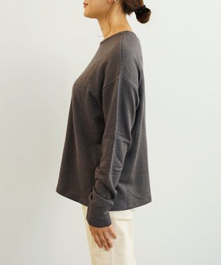 TOQUE 〈大草直子さんアドバイザー〉【ユニセックス】ロイヤルベビーアルパカ×タンギスコットン 裏毛 クルーネックトップス チャコールグレー