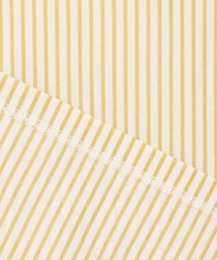 自由区 【洗える】リヨセルコットンストライプ カットソー オフ×ピスタチオ