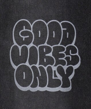 WEGO 【ウエスト紐で調整】イージーペインターグラフィックデニムパンツ 柄2