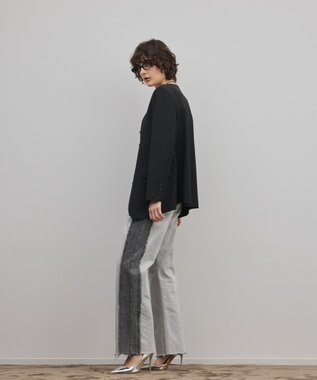 GRACE CONTINENTAL リメイクフレアデニムパンツ ブラック