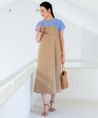 組曲 【汗ジミ防止・撥水】GIZAプレーティング天竺フレンチスリーブ カットソー スカイブルー系