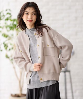 ANY 【洗濯機可】スウェットライクカーディガン オイスター