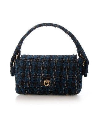 UNBILLION カシュカシュ cachecache / ツイード2wayハンドルフラップショルダー ネイビー